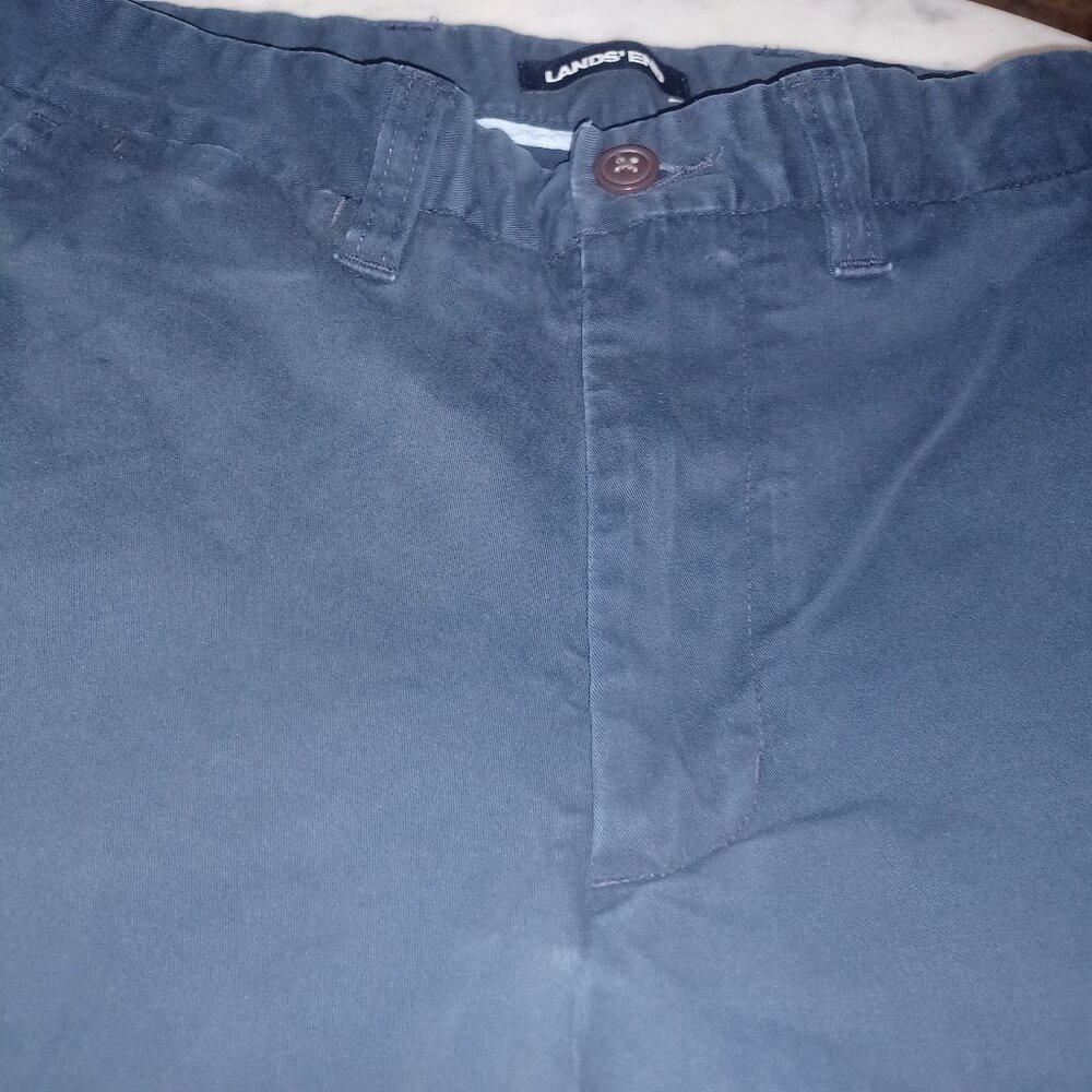 Lands' End Men's Pants SZ 32 Slim Fit Navy Blue - Picture 2 of 4